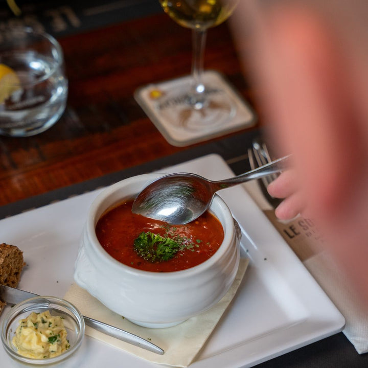 Tomatensoep bij Le Soigneur in Sippenaeken
