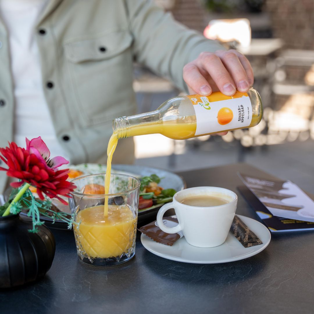 Sinaasappelsap bij Hoeve de Bongerd in Beesel