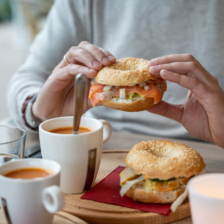 Bagel en soep bij Stap & Hap Café Itterdal