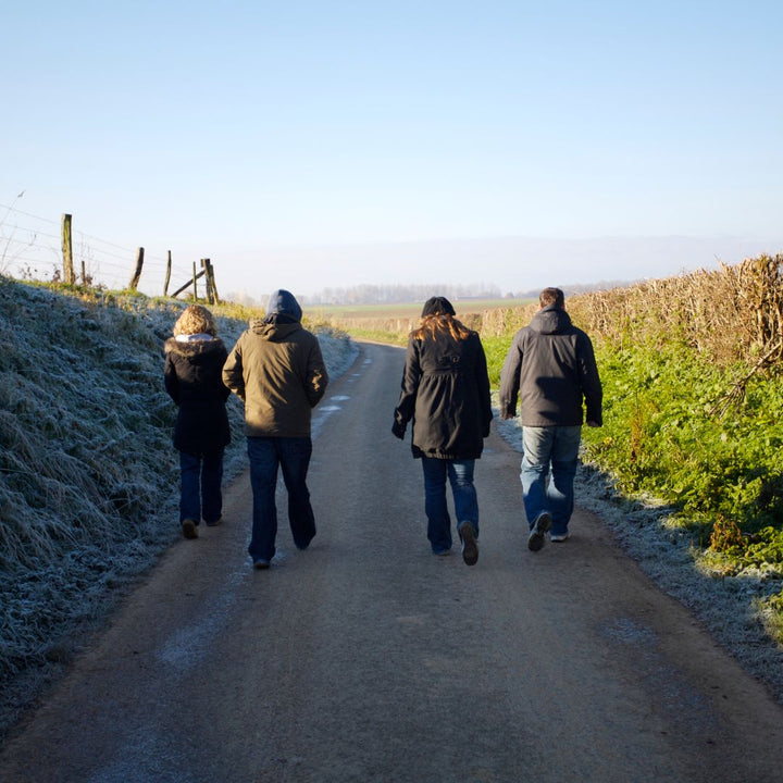 Winterwandeling bij land van kalk